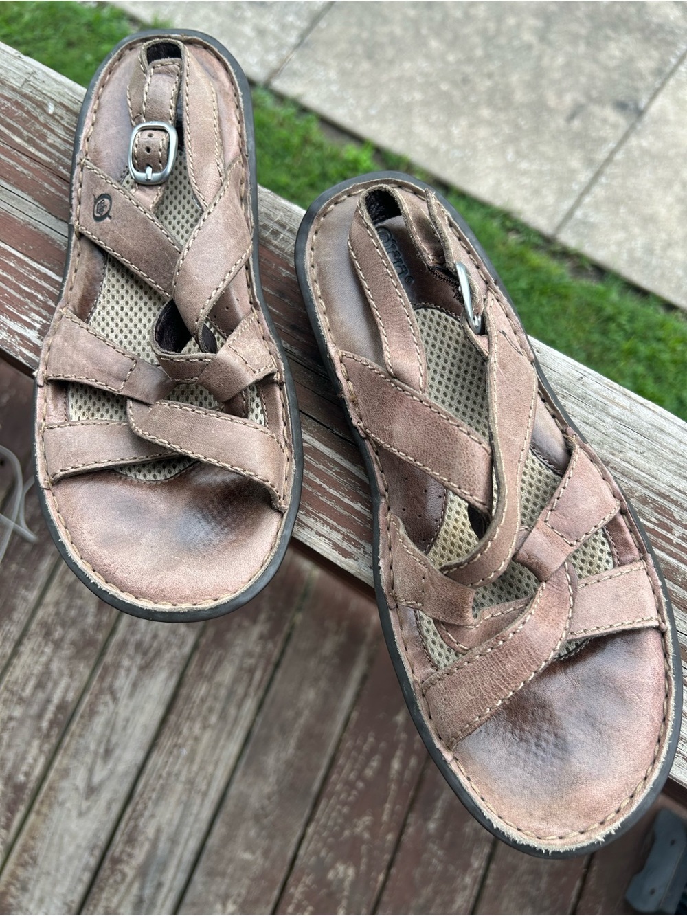 Born Brown Leather Strappy Sandals